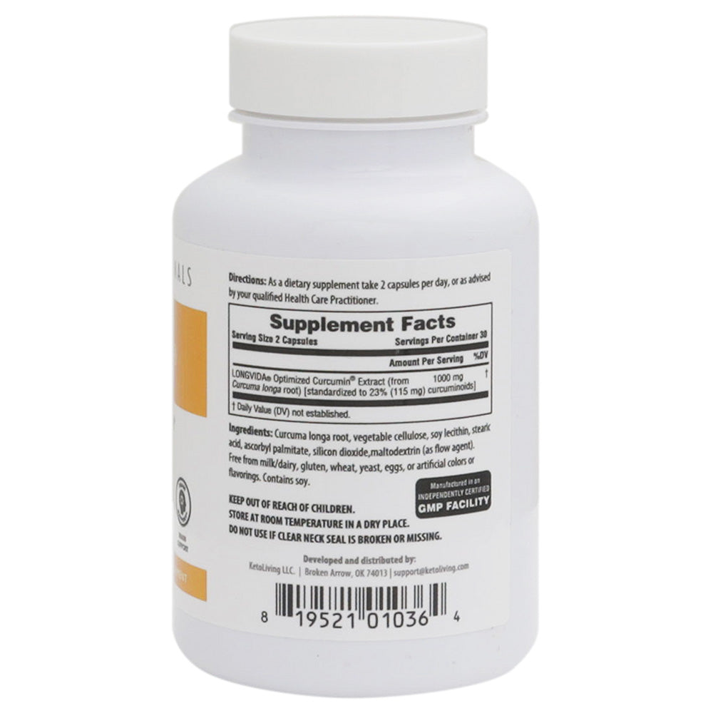 Curcumin 1000mg featuring Longvida 60ct